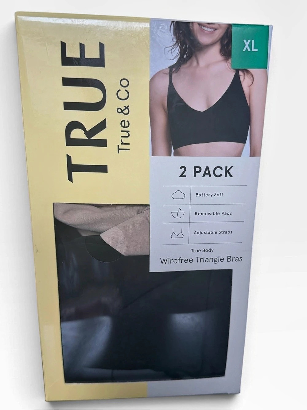 True & Co Wirefree Triangle Bras 2-Pack XL NWT